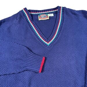 Vintage London Fog Sweater Mens M Knit USA Pullover Jumper 90s Fisherman Grandpa